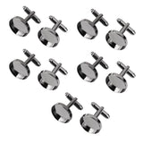 Maxbell 2x10Pcs 16mm Vintage Round Blank Settings Base Pad Cuff Links DIY Cufflinks