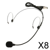 Maxbell 8xDouble Ear Hook Wired Headset Headworn Microphone Black XLR 4Pin