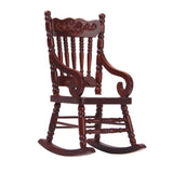 Maxbell 4x1/12 Dollhouse Miniature Wooden Rocking Chair Model - Brown