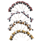 Maxbell 48 Pieces Paper Car Cupcake Picks Cake Toppers for Kids Birthday Party Decor