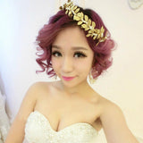 Maxbell Maxbell Baroque Pearl Gold Metal Leaf Headband Tiara Bridal Hair Accessaries