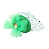 Maxbell Irish Festival Mini Party Fascinator Hat Hair Clips Barrettes Decor Headwear Mesh Decor