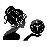 Modern Wall Clock 3D DIY Sticker Creative Wall Clock for Home Decoration Black
