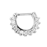 Maxbell 14G Silver Crystal Rhinestone Septum Nose Ring Piercing Jewelry