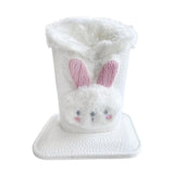 Plush Lined Eyeglass Holder Modern Glasses Holder Case for Office Home Table Bunny