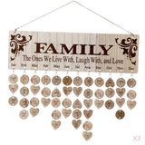 Maxbell 2xFamily Birthday Board DIY Hanging Wooden Birthday Reminder Calendar