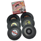 Maxbell Creative 6pcs Cup Mat Pad Record Anti-skid Coasters Placemat Dia10.5cm Black