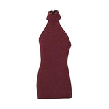 Maxbell 1:12 Women Dress Mini Doll Elastic Dress for 6inch Action Figure Accessories red