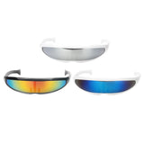 Maxbell 3/set Futuristic Cyclops Mirrored Sunglasses Narrow Monoblock Shield Glasses