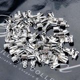 Maxbell Fashionable Silver Plated Pendant Pinch Bails 13mm Pack of 20PCS + Pack of 100PCS Folding Crimps Silver - Aladdin Shoppers