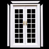 Maxbell 1/12 Dollhouse Miniature Exterior Wooden French Door + 12 Cabinet Closet Hinges