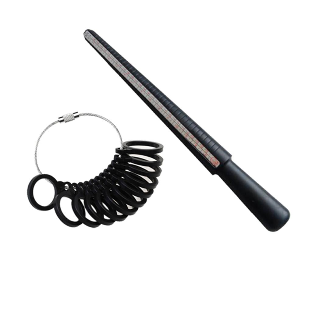 Maxbell Plastic Finger Ring Sizer Mandrel Stick Gauge Jewellery Tool for US UK Size