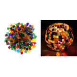 260g Assorted Square Round Vitreous Glass Mosaic Tiles for DIY Arts Crafts