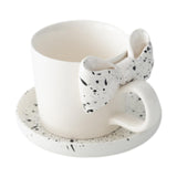 Maxbell Coffee Mug with Saucer with Tray Bow Knot Milk Mug for Dining Kitchen