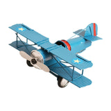 Maxbell Helicopter Model Unique Iron Airplane Model for TV Cabinet Bedroom Ornaments Blue