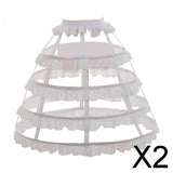 Maxbell 2xCage Hoop Skirt Petticoat Crinoline Underskirt Pannier for Gown Prom Wedding