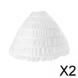 Maxbell 2xCage Hoop Skirt Petticoat Crinoline Underskirt Pannier for Bridal Girls Gown