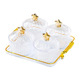 Maxbell Divided Serving Dishes Dried Fruit Tray with Lid for Cookies Dried Fruit Nut 4 Grid