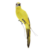 Maxbell 2x Realistic Parrot Artificial Feather Bird Animal Ornament White Yellow