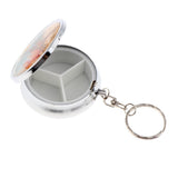 Maxbell Maxbell 3 Slots Round Pill Organizer Keychain Box Daily Medicine Tablet Case Planner
