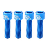 Maxbell 4pcs Road Bicycle Handlebar Stem Screw Aluminum Alloy M5*17MM Bolts Blue - Aladdin Shoppers