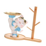 Maxbell Cat Figurine Desk Storage Tray Art Craft Ornament for Bookshelf Dining Table blue