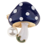 Maxbell 3 Pieces Delicate 3 Colors Enamel Faux Pearl Mushroom Brooch Pins for Womens