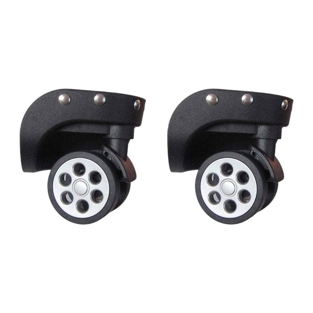 Maxbell 2Pcs Replacement Luggage Wheels Strong Bearing Capacity Flexible Accessories Black