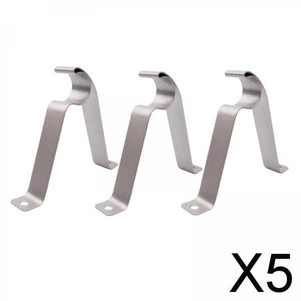 Maxbell 5xAdjustable 19-25mm Curtain Rod Brackets Window Blind Rod Holders Home Decor 22mm silver