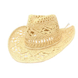 Maxbell 4xStraw Western Cowboy Hat Wide Brim Sun Hat Floppy Beach Hat for Outdoor