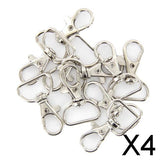 Maxbell 4x10 Pieces Swivel Trigger Snap Hook Belt Clip Keychain DIY Silver Tone 38mm