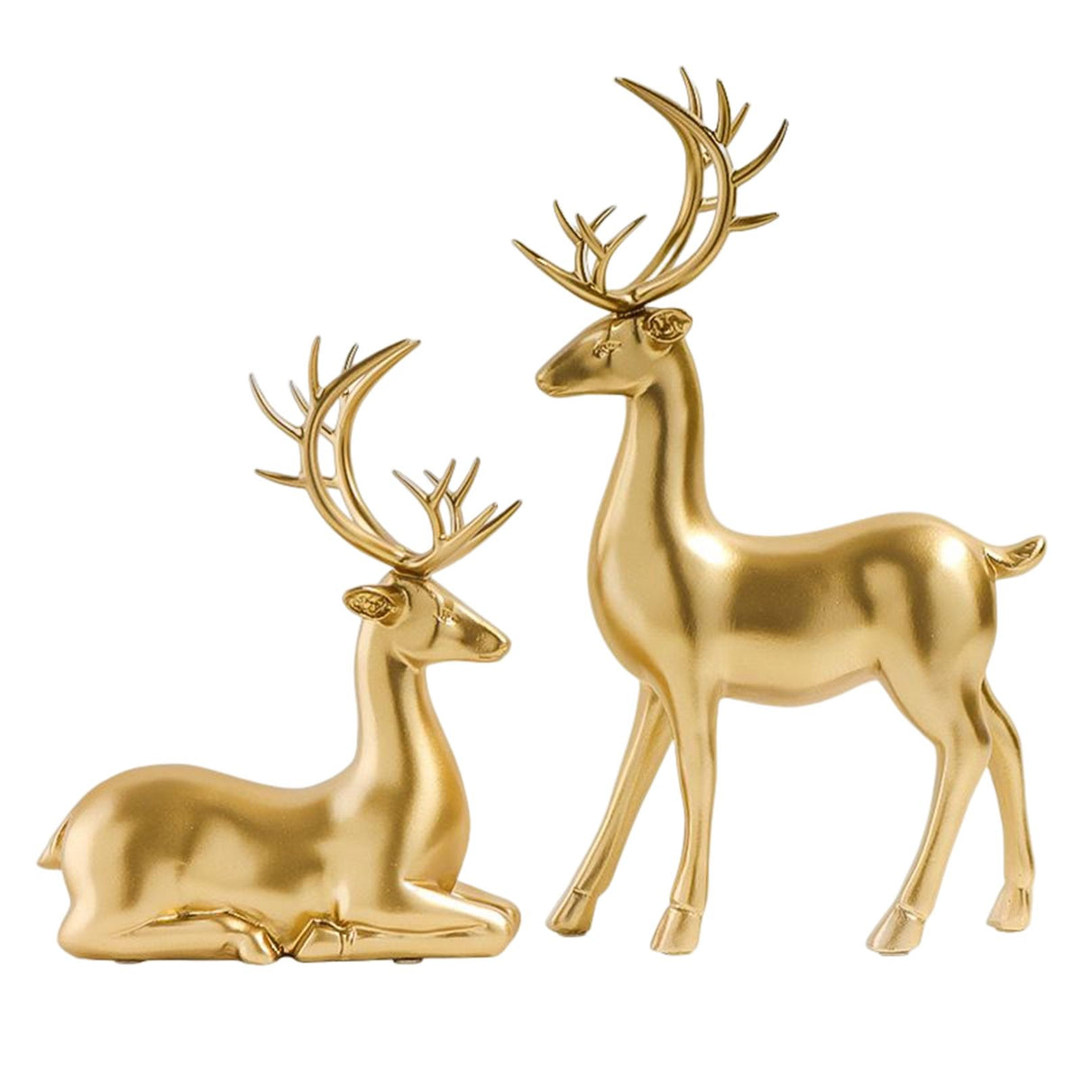 Maxbell Maxbell Couple Deer Statue Resin Animal Sculpture Reindeer Figurine Decoration