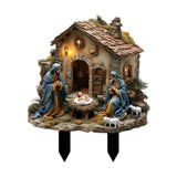 Maxbell Jesus Birth Statue DIY Crafts Gifts Yard Sign for Courtyard Flowerpot Garden
