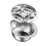 2 in 1 Stainless Steel Kitchen Colander Set Lightweight Vegetable Prep Plate 201 Stainless Steel