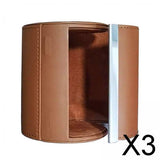 Maxbell 3xTravel Tie Case Tie Box for Men Travel Business Gift PU Leather Men Tie Case brown