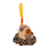 Maxbell Capybara Keychain Snuggling Capybara Bag Pendant for Birthday Gifts Children brown