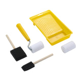 Maxbell Mini Paint Rollers Paint Roller with Tray for Furniture Bookroom Art Project Yellow