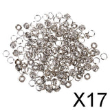 Maxbell 17x50 Sets 7/16 Inch Open Ring No Sew Snaps Fasteners Silver
