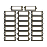 20x File Label Holder Metal Frame Drawer Tag for Cupboard Drawer Box Bronze