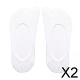 Maxbell 2xWomen 2 Toe Flip Flop Socks Women No Show Toe Socks for Loafer Shoes Sneaker White