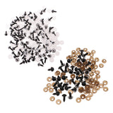 Maxbell 200 Pieces Plastic Safety Eyes for Bear Doll DIY Craft 10mm 12mm Clear
