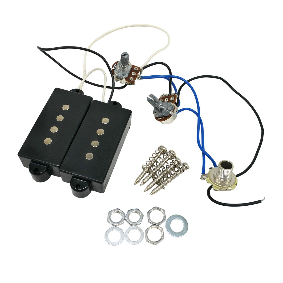 Maxbell Pre-wired Pickup Harness Passive Pickup for Electric String 4-string