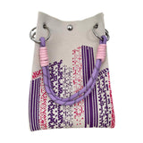 Maxbell Knitted Handbag Reusable Casual Soft Shopping Pouch for Daily Vacation Beach Purple
