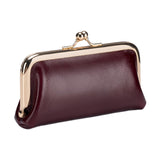 Maxbell Small Organizer Multipurpose Female Wallet Portable PU Fashion Storage Pouch Dark Red