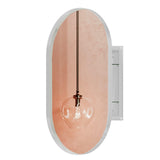 20x34 Inch Oval Recessed Medicine Cabinet, Metal Bathroom Wall