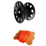 Maxbell Scuba Diving Finger Spool Reel + High Visibility Flat Guide Line Black