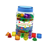 Maxbell 60Pcs Geometric Solids 3D Shapes Montessori Toy for Travel Activity Teaching