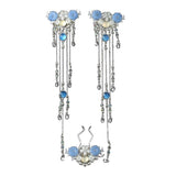 Maxbell Vintage Flower Tassel Hair Stick Hairpin Step Shake Set Hair Jewelry