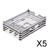 Maxbell 5xClear Case Enclosure Box for Raspberry Pi2 PI3 Model B+ Black