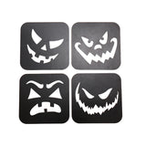 Maxbell 4Pcs Halloween Coasters Coffee Mug Coasters Decorative Cup Coasters for Desk Black